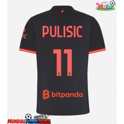Camiseta AC Milan Christian Pulisic #11 Tercera Equipación Replica 2026-27 para mujer mangas cortas